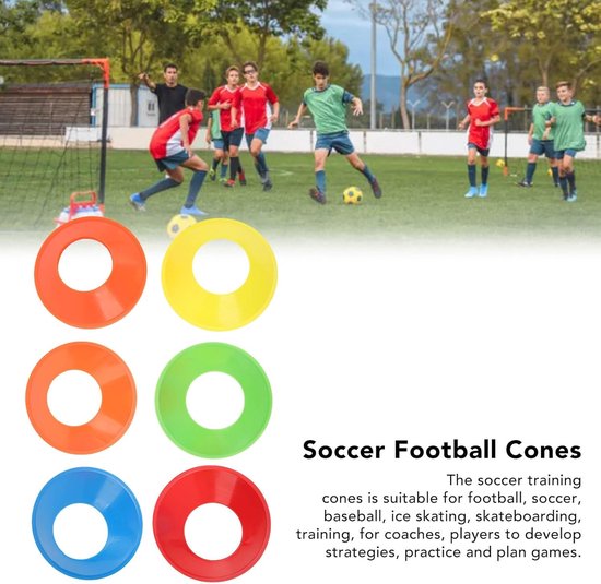 Voetbalschijfkegels - Trainingskegels Markering kegels - Sporttraining Verbeteren - Flexibel en onbreekbaar - 10 stuks 19.5 cm - Helder — afbeelding 4