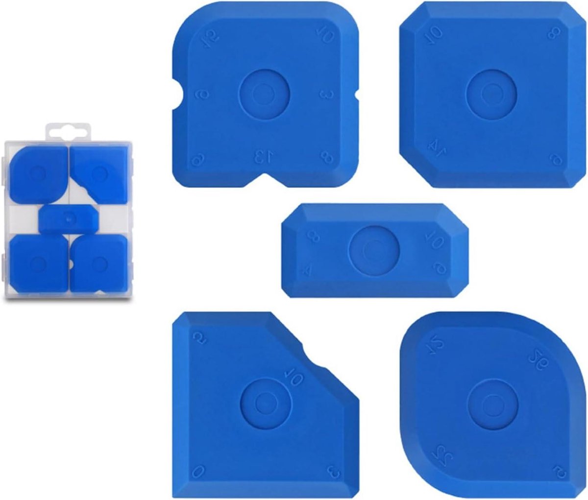 Kit Kit - Afwerkingsgereedschap - Kit aanbrengen - 5-delige set - 50 x 50 mm - Blauw