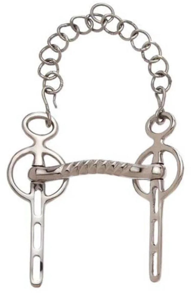 Sefton Liverpool Curb Port Bit 3 Sleuven Zilver 12.5 cm