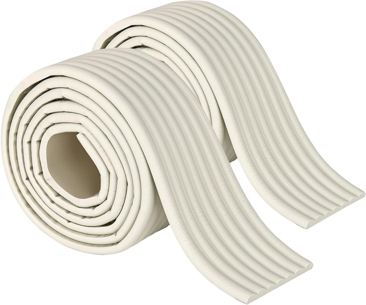 Zelfklevende Anti-Collision Strips 4 m x 80 mm voor Bescherming van Hoeken en Randen van Meubels, Veiligheid voor Kinderen en Huisdieren, Wit