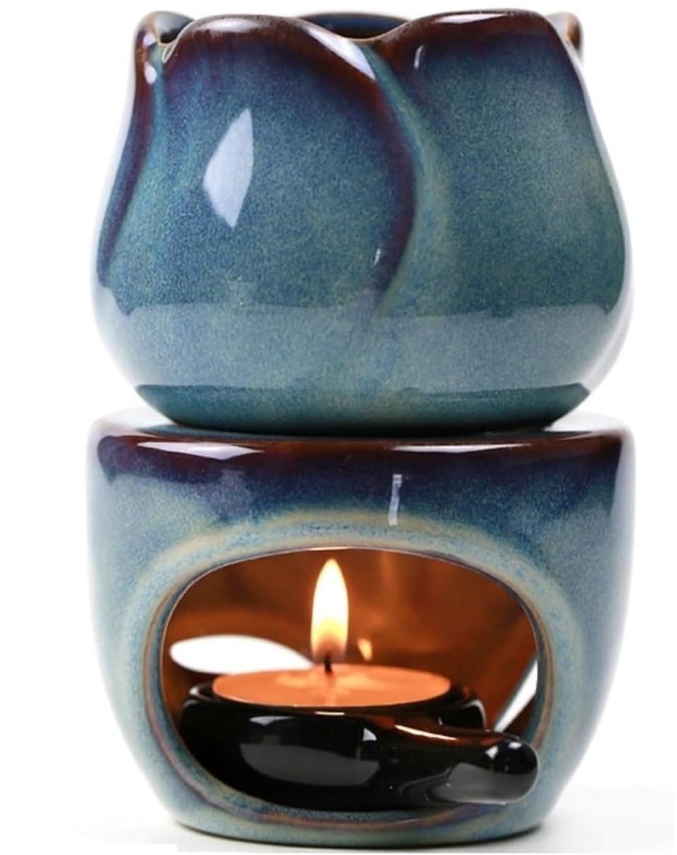 longziming -Aromatherapie Waxinellicht Houder - Geurkaars Diffuser - Keramieken Brander - Grote Capaciteit 180ml - Hittebestendig Ontwerp - Hoogwaardig Keramiek - Handgemaakt Design - Veilig Gebruik In Huis - 1 Stuk