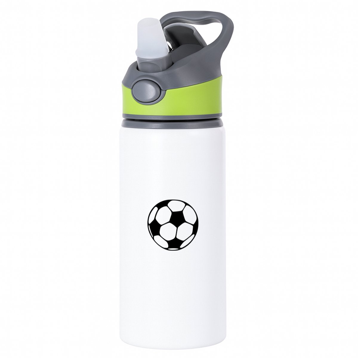 Hacebo® - voetbal waterfles met rietje groen - Voetbal - Voetballer - Voetbalster - voor jongens en meisjes - voetbal - sport - bal - cadeau - kado - geschenk - gift - verjaardag - feestdag - water fles - 650ML