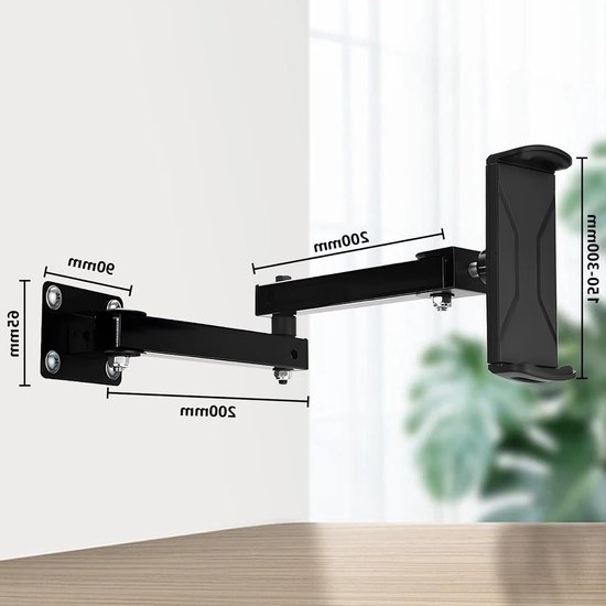 Verstelbare Tablet Wandbeugel met 360° Rotatie, Geschikt voor 4-13 Inch Apparaten, Ideaal voor Thuis en Kantoorgebruik van Merkloos — afbeelding 4