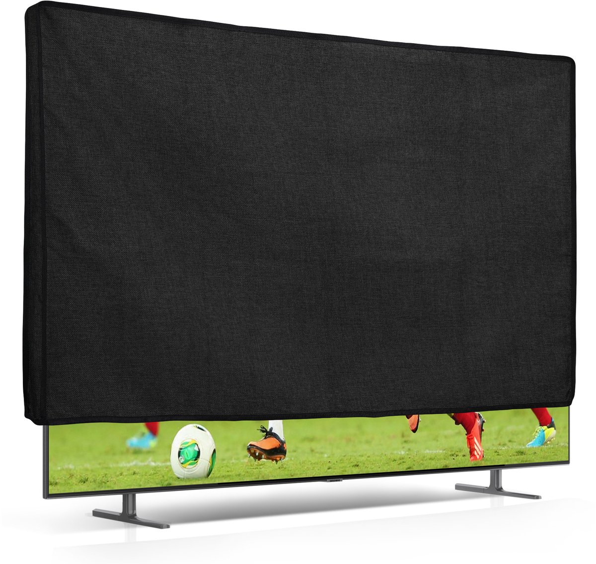 kwmobile linnen beschermhoes voor smart tv geschikt voor 32" TV hoes - Opvouwbare tv hoes - Televisie cover in zwart
