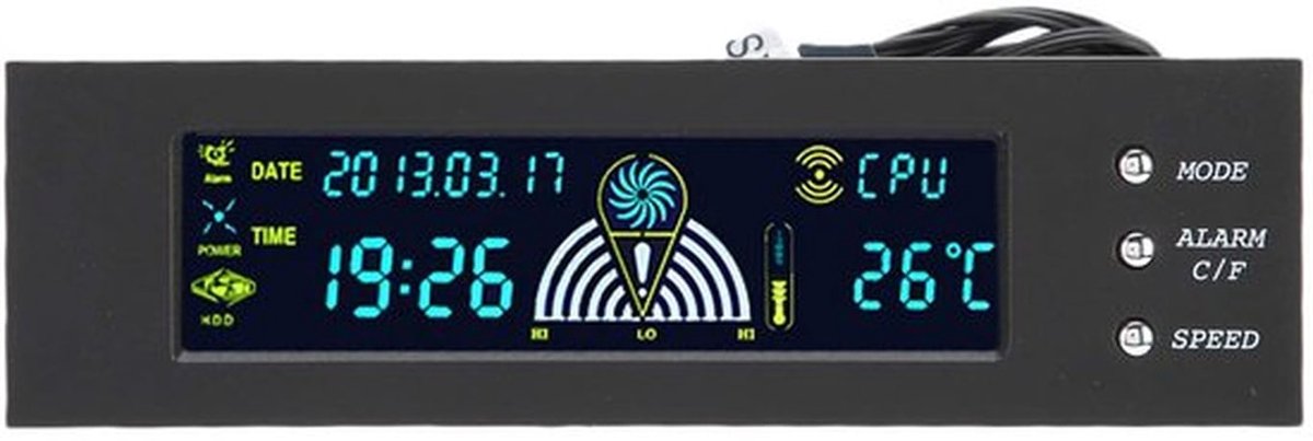Computer 3 Fan Speed Controller CPU/HDD/SYS Temperatuurregeling LCD Voorpaneel 5,25 inch STW 5023, Computer Fan Controller met stabiele prestaties