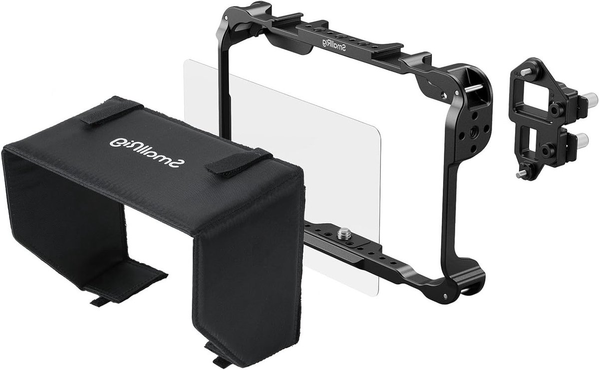 Monitor Behuizing Kit voor Atomos Shinobi II met Zonnescherm en Schermbeschermer, Lichtgewicht en Veelzijdig met 1/4"-20 Schroefdraad - Perfect voor Videoproductie en Fotografie