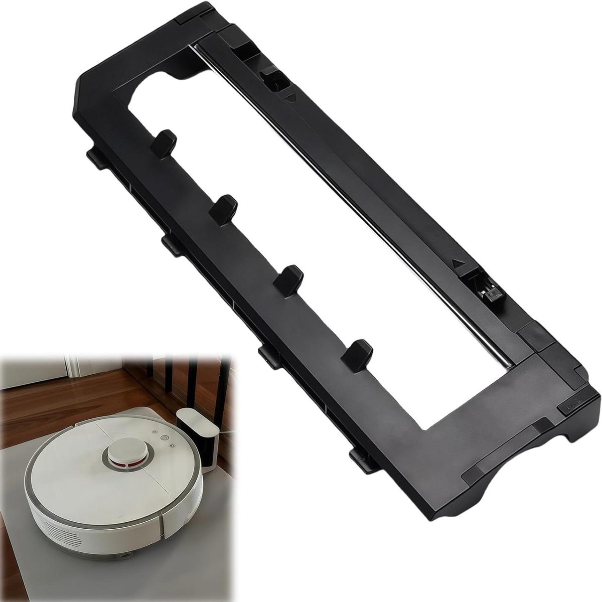 Hoofdborstel Reserveonderdeel - Reinigingsrobot Accessoire - Efficiënt Schoonmaken - Anti-wirwar Ontwerp - 20x15x1.8 cm - Zwart