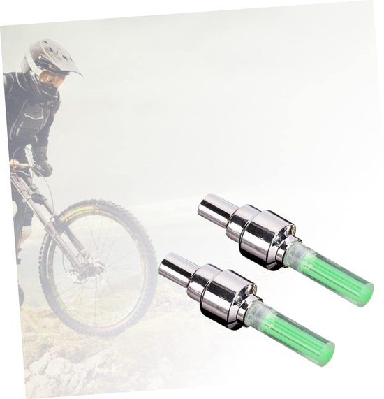 Led Ventieldopjes - Fietslampjes Wielverlichting - Zichtbaarheid Vergroten - Waterdicht Krasbestendig - 6.3 x 1.8 x 1.8 cm - Groen — afbeelding 3