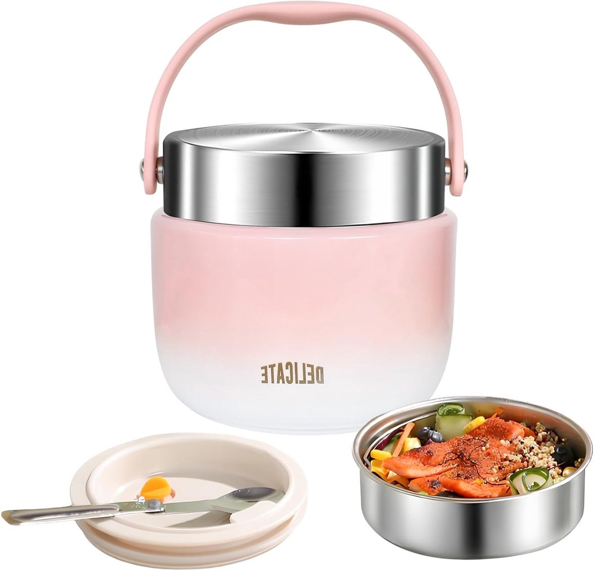 Thermische voedselcontainer 1200 ml - Geïsoleerde lunchbox voor warme en koude gerechten