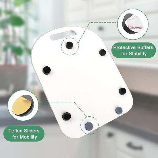 Glijplank Keukenmachine - Gelijkussen Mixer - Gemakkelijk Verplaatsen - Speciale Uitsparingen - 37 x 31 cm - Transparant — afbeelding 4