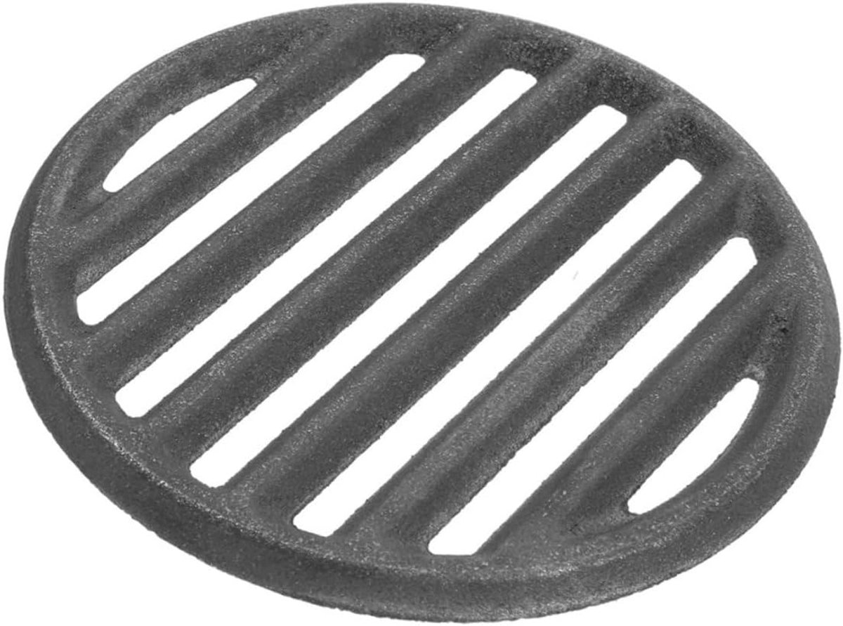 Gietijzeren Grillplaat Barbecue Rooster Buiten Koken Gelijkmatige Warmte 17 cm Diameter Zwart