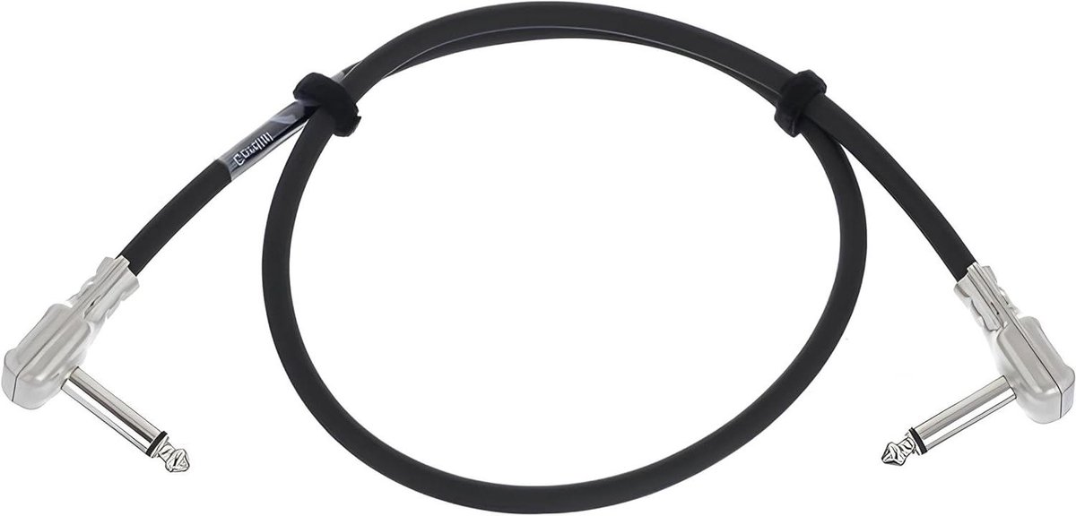 Guitar patch cable jack angled 60 cm pancake