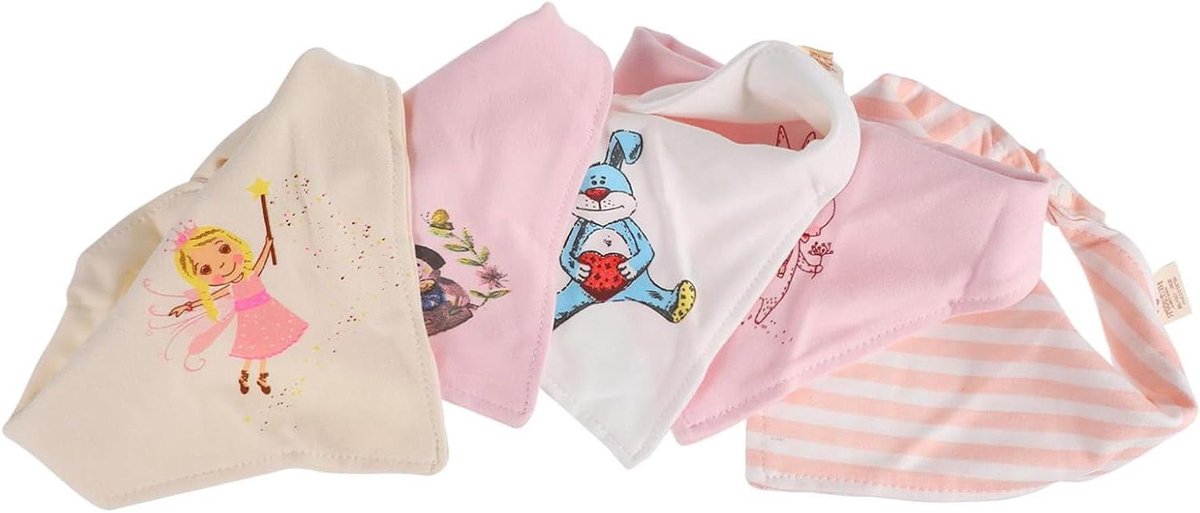 Babydoekjes Driehoek - Spuugdoekjes Slabbetjes - Baby Verzorgen - Ademend Katoen - 43 x 21.5 cm - Meerdere kleuren