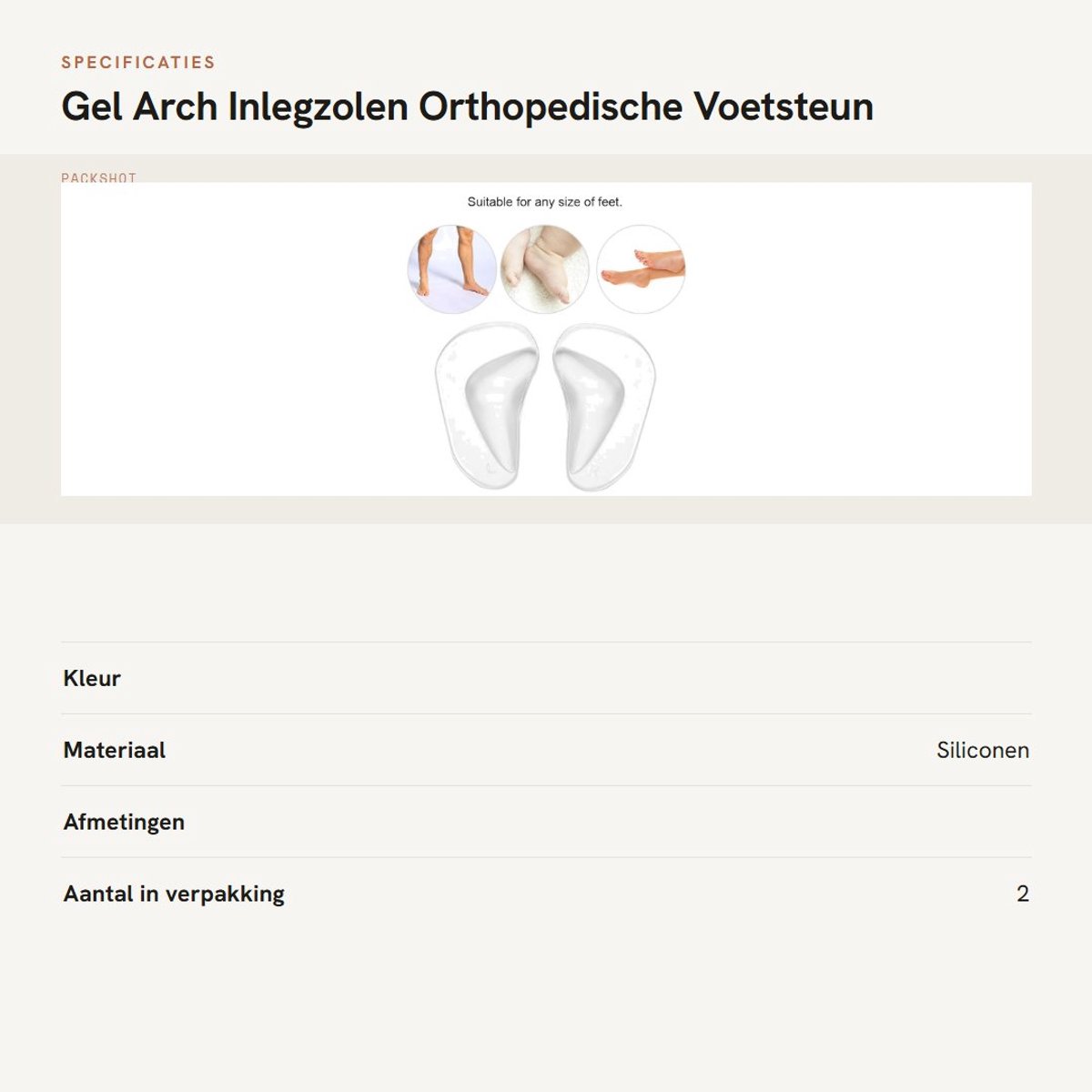 Dailygoods- Inlegzolen Orthopedisch - Siliconen Voetboogsteunzolen - Platte Voet Corrector - Zelfklevend - Comfortabel - Verlichting Voetpijn - Voetbed