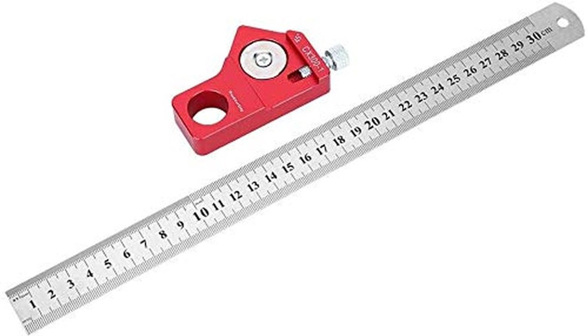 Dailygoods- Schrijfliniaal 300 mm - Verstelbare Combinatie - Houtbewerkingsgereedschap - Aluminiumlegering - Draagbaar - Duurzaam - Meetlat