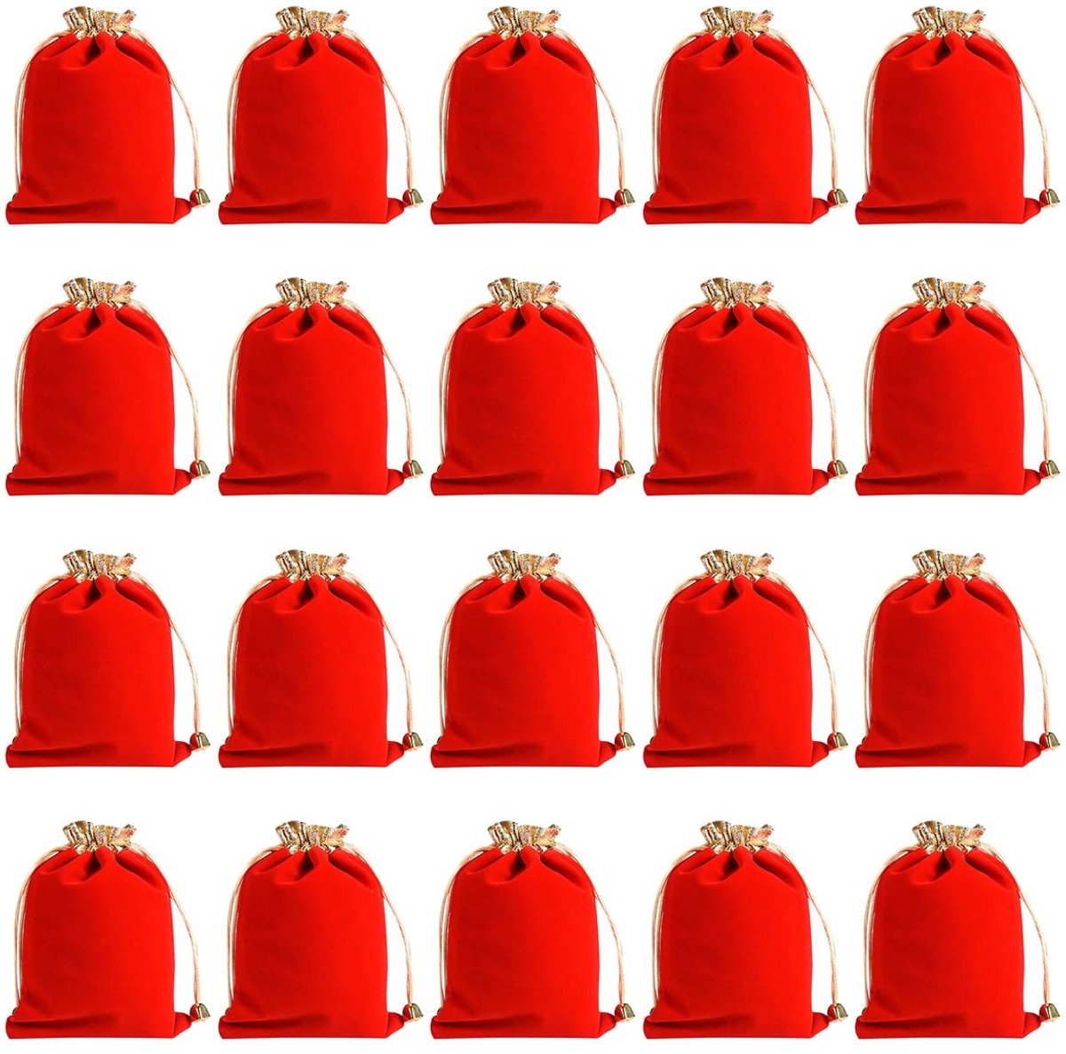 Dailygoods- Cadeautas 20 Stuks Fluweel - Geschenktas - Snoepverpakking - Trekkoord - Huwelijksgunsten - 10 x 15 cm - Elegant en Lichtgewicht - Geschenkzakje