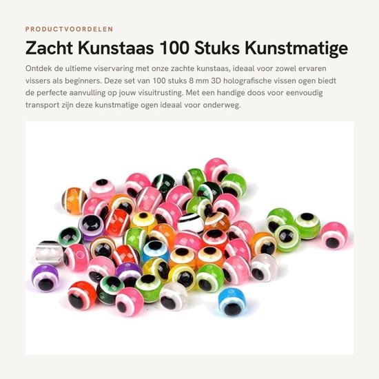 Vissen Oogjes - Kunstaas Kralen - Vissen Aas Maken - 3D Holografisch Effect - 8mm Doorsnede - Veelkleurig van VISSEN — afbeelding 2