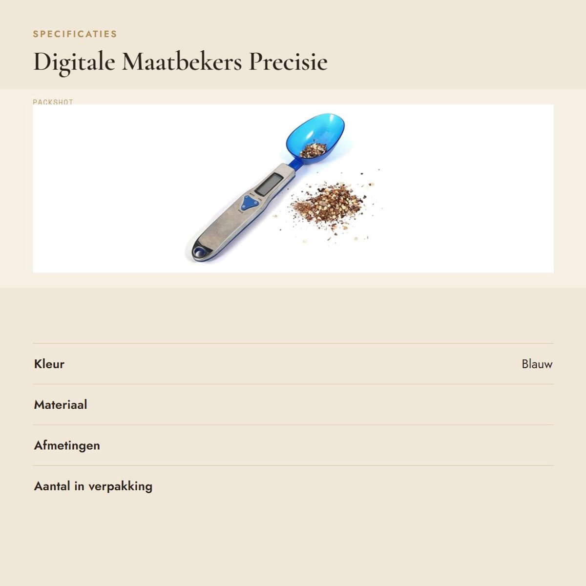 Digitale Cup Lepel Weegschaal - Nauwkeurige Keukenweegschaal tot 500g