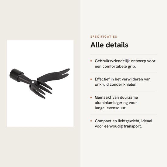 Allecto - Opstaande Onkruidtrekker - Draagbare Onkruidplukker - Antislipontwerp met 4 Klauwen - Zwart - Efficiënt Tuinieren - Geschikt voor Tuinlie... van Merkloos	 — afbeelding 2