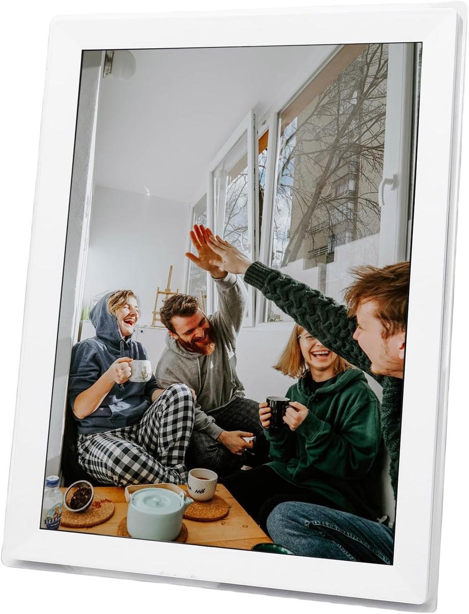 Digitale Fotolijst - Wifi Frame - Herinneringen Tonen - 15 Inch Touchscreen - 32GB Opslag - Wit