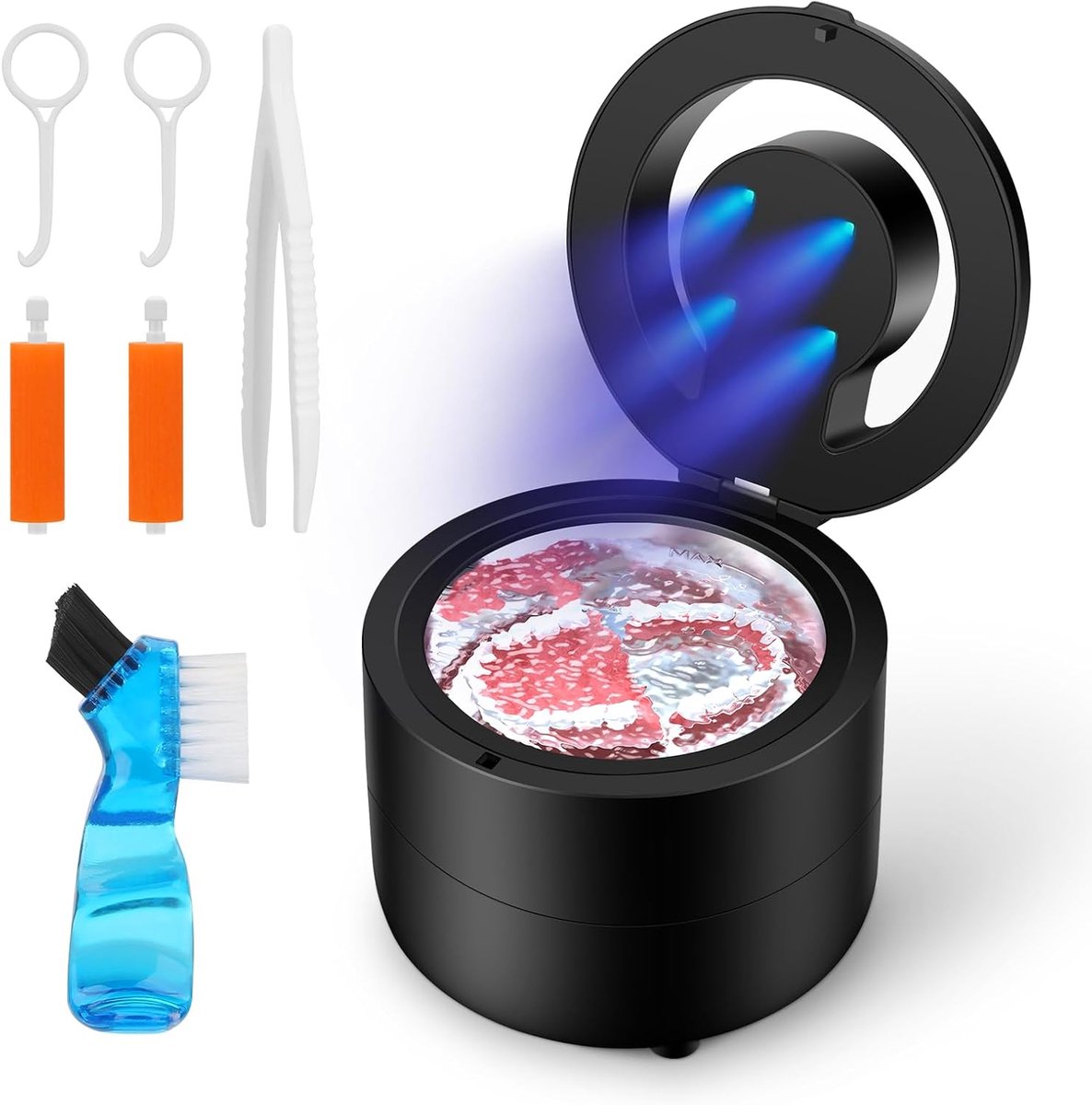 Ultrasone Reiniger - Apparaat Mondzorg - Hygiënisch Onderhoud - 360 Graden Reiniging - 180 ml Capaciteit - Zwart