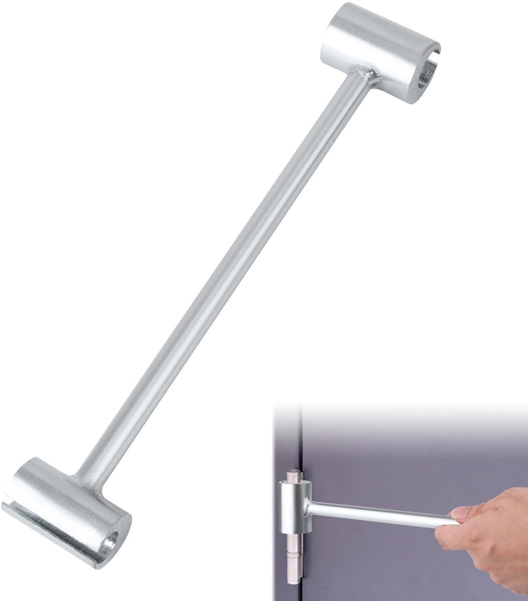 Dailygoods- Scharnier Sleutel - Verstelbaar - Dubbelzijdig - Staal - 27x4.5x2.8cm - Brandveilig - Handig voor Deuren - Scharnier Gereedschap