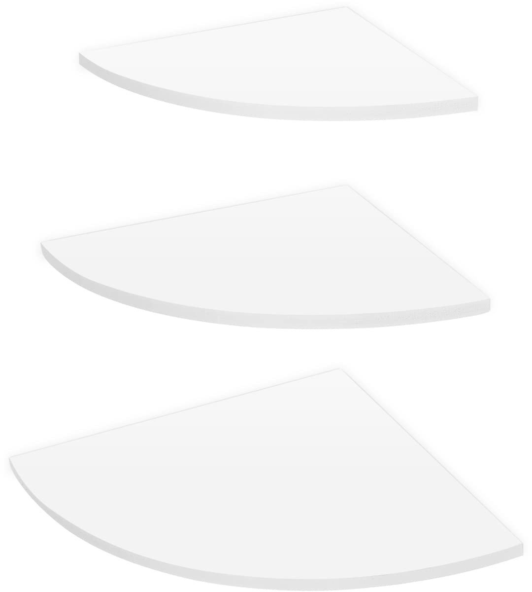 Dailygoods- Hoekwandplanken - 3 Stuks - Wit PVC - Zwevende Boekenplanken - Wandgemonteerd Opbergrek - Duurzaam en Eenvoudig Onderhoud - Wandplank
