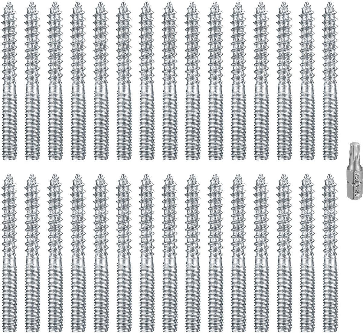 Dailygoods- M6 Tornillo Dubbelzijdig - 30 Stuks - Houtschroeven Assortiment - Torx - Hoogwaardig Koolstofstaal - Corrosiebestendig