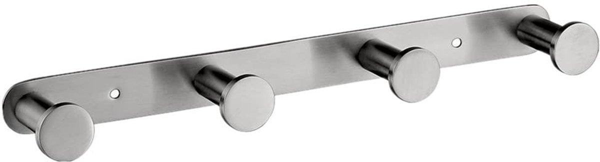 Dailygoods- Handdoekhaak Roestvrij Staal - Wandmontage - Kapstok - Badkamer/Keuken Haken - 4 Haken - Eenvoudig te Installeren - Wandhaak