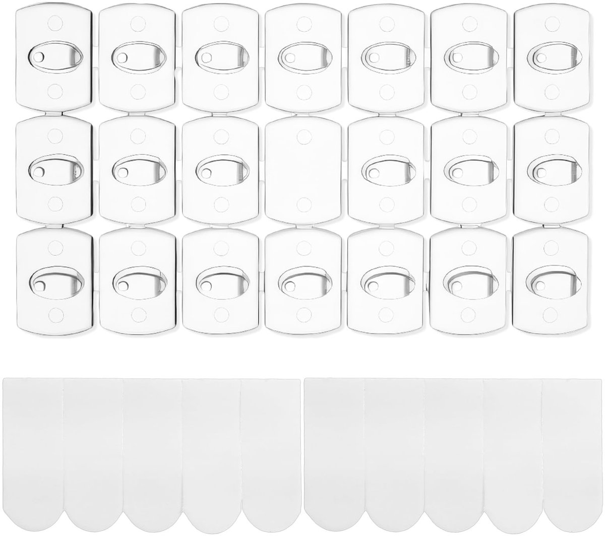Dailygoods- Kleefhaken 52 stuks - Transparant - Zelfklevend - Mini-wandhaken - Weerbestendig - Voor lichtsnoeren - Inclusief plakstrips