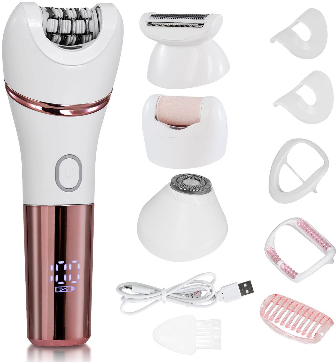 Gloovon® - Ladyshave voor Vrouwen 4 in 1 - Epilator Dames - Bikinitrimmer - Eeltverwijderaar - Waterdicht - LED Display