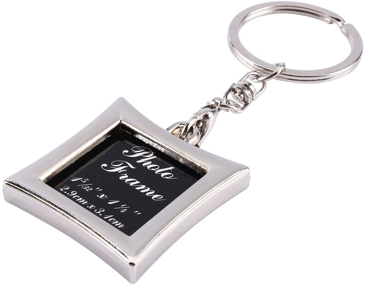 Dailygoods- Sleutelhanger Stijlvol Vierkant - Fotolijst Sleutelhanger - Compact Formaat - Gepersonaliseerd Aandenken - Geschikt voor Dagelijks Gebruik - Makkelijk Aanpasbaar