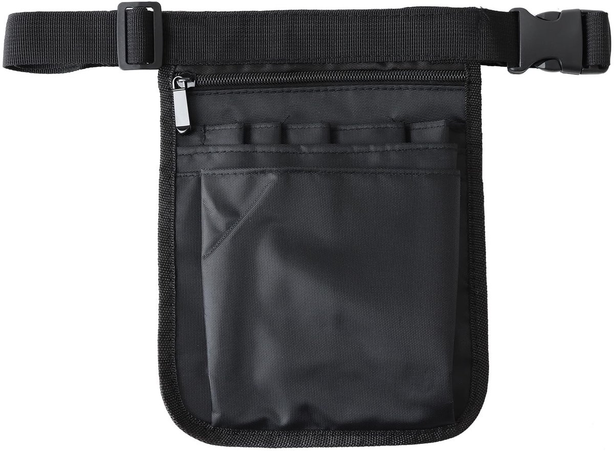 Dailygoods- Verpleegstertas Professionele Heuptas - Zwarte Heuptas - Oxford-stof - Verstelbare Riem - Lichtgewicht - Ergonomisch Design