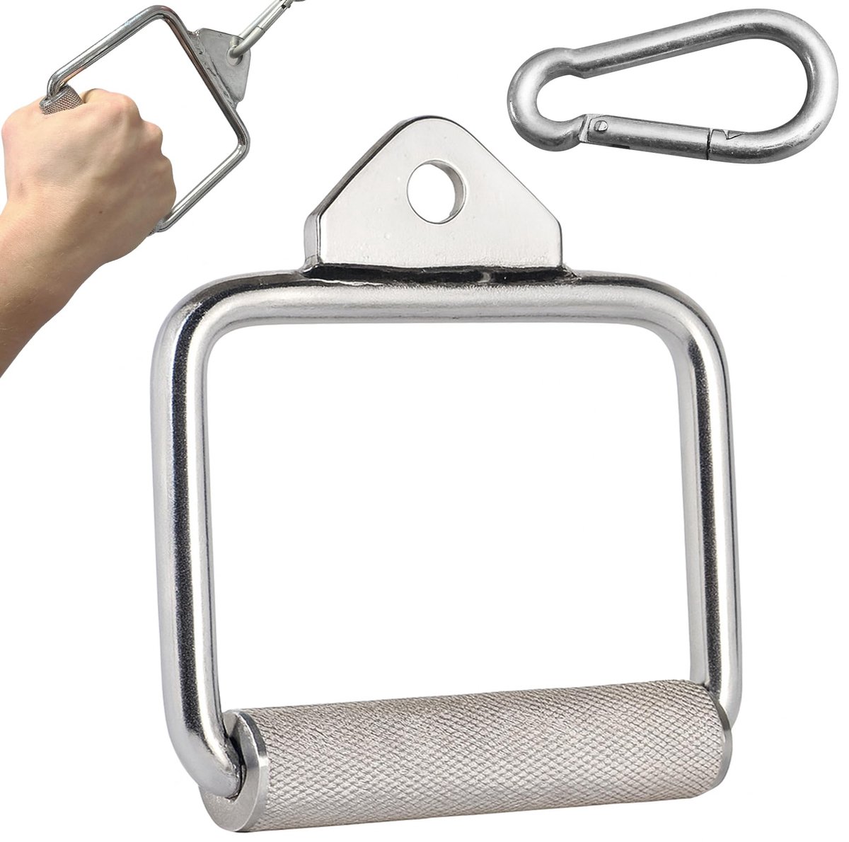 Dailygoods- D-handgreep Commerciële Kwaliteit 400kg Capaciteit - Anti-slip Grip - Hoogwaardig Staal - Draaibaar Handvat - Geschikt voor Kabelvlieg - Onmisbaar Fitnessaccessoire - Fitnesshandvat