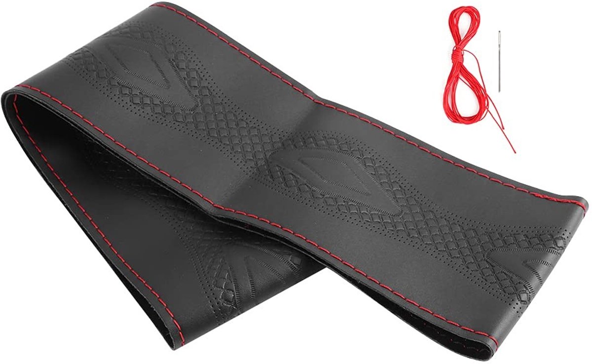 Dailygoods- Autostuurhoes 15 Inch - Premium Leer - Antislip - Universeel - Verhoogde Veiligheid - Ergonomisch Ontwerp - Stuurhoes