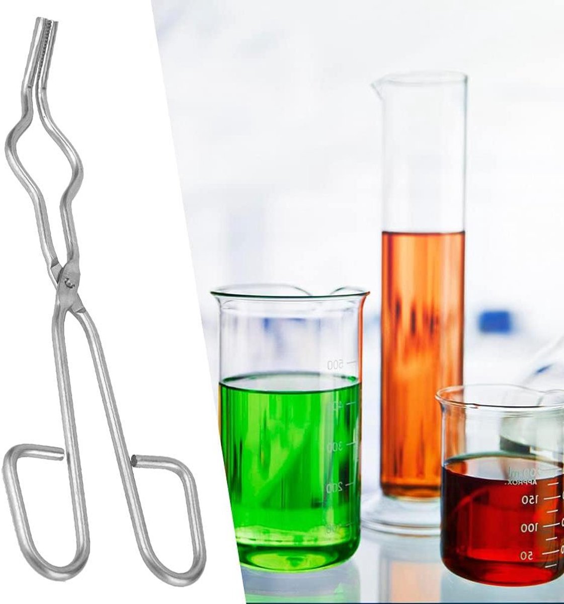 Kroestang RVS - Smelt Tang - Laboratorium Gebruik - Antislip Voetjes - 40 cm - Zilverkleurig