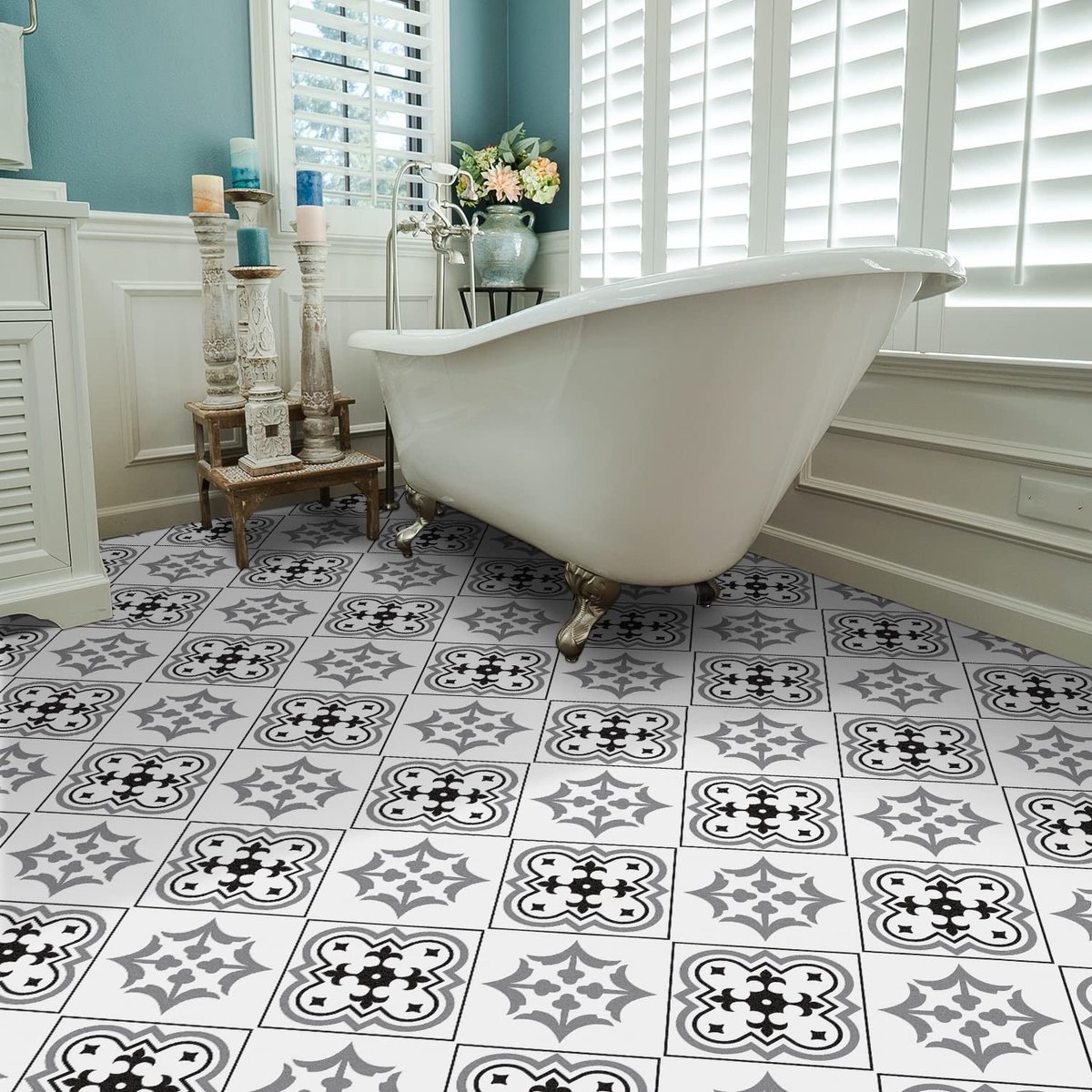 Dailygoods- Vinyl Vloertegel Waterdicht - Zelfklevend - Antislip - PVC - 30x30cm - Geschikt voor Woonkamer/Keuken/Badkamer - Vloerstickers