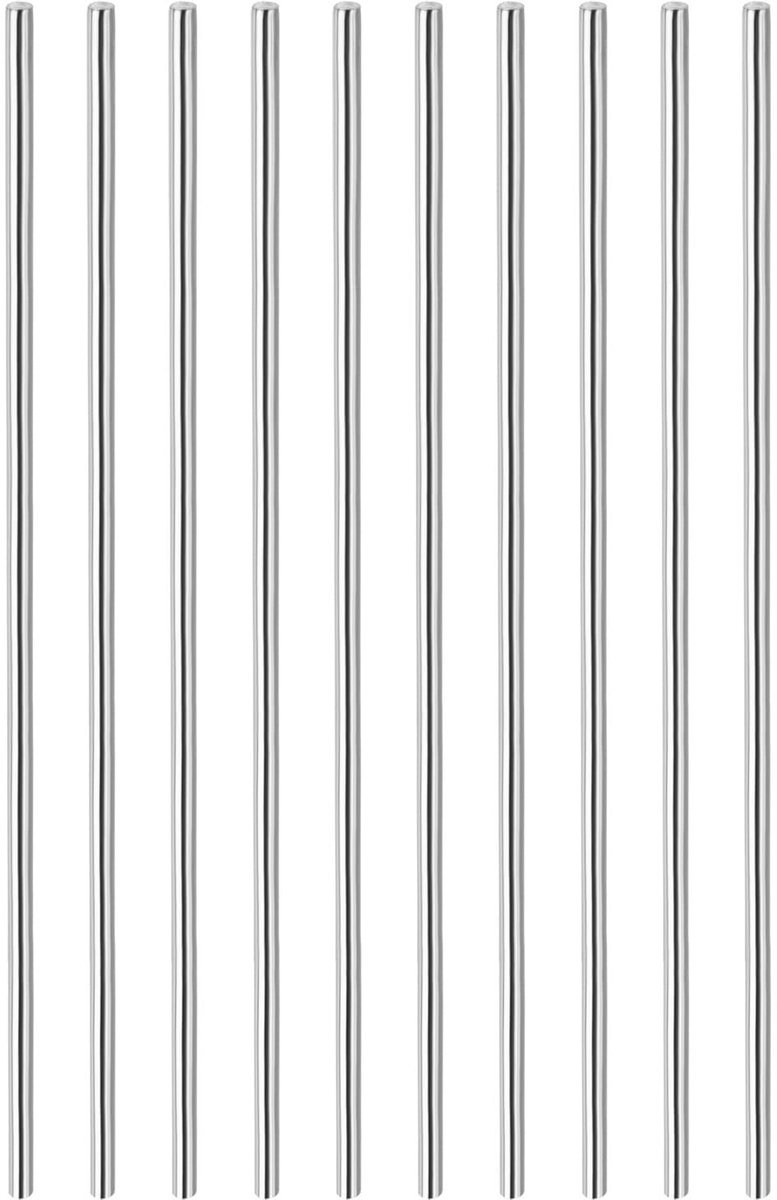 Dailygoods- Ronde Staaf 304 Roestvrij Staal - 5 mm x 300 mm - Voor Doe-Het-Zelf - Modelvliegtuig/Modelauto's - 20 Stuks - Zilverkleurig - Stalen Staaf