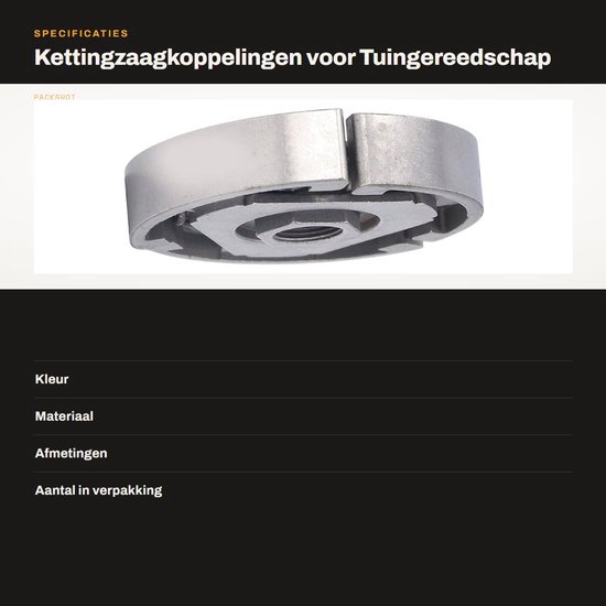 Dailygoods- Kettingzaagkoppelingen Professioneel - Tandwielkoppelingen - Stabiele Prestaties - Perfecte Accessoires - IJzer - Diameter 7 cm - Kettingzaagonderdelen van Dailygoods — afbeelding 2