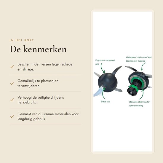 Dailygoods- Mesbescherming Naadloze Beschermer - Mes Cover - Bescherming voor Deegkneder - Geschikt voor TM5/TM6 - Duurzaam Materiaal - Eenvoudige Bevestiging - Mixerbescherming van Dailygoods — afbeelding 3
