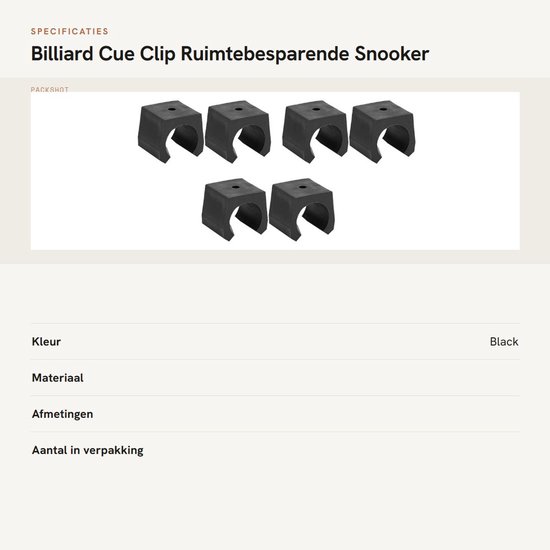 Dailygoody - Billiard Klemmen - 6 Stuks - Lichtgewicht en Duurzaam - Zwart - Snooker en Pool - Ideaal voor het Opslaan van Cues - Geschikt voor Woonkamer van Merkloos — afbeelding 3