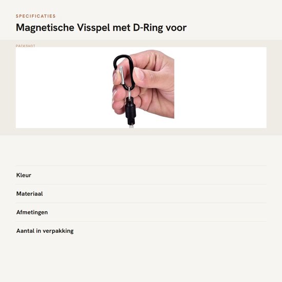 Dailygoods- Visgesp Roestvrij Staal - Magnetische Haak - D-Ring - Vissysteem - Accessoire voor Vliegvissen - Houdkracht tot 3,5 kg van Dailygoods — afbeelding 3