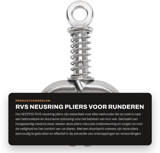 ZEYNOMAX- Cattle-Ring Pliers - Roestvrij Staal - Grote Trekking voor Koeien - Duurzaam Ontwerp - Geschikt voor Alle Maten - Inclusief Trekpiston - Neusringtang van Zeynomax — afbeelding 3