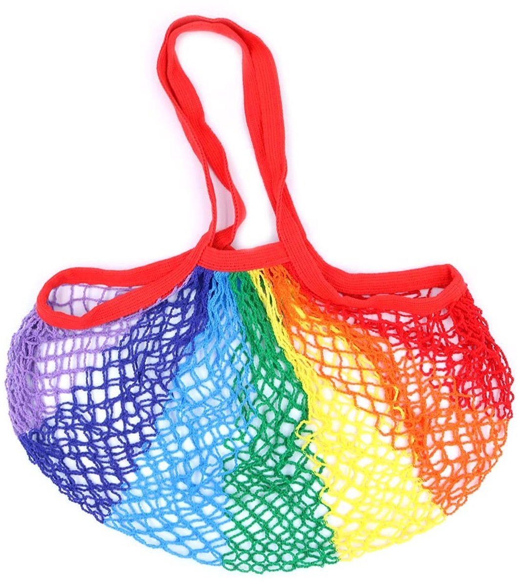 Dailygoods- Boodschappentas herbruikbaar - Katoenen net tas - 35x40cm - Milieuvriendelijk - Sterk - Perfect voor opslag - Nettas
