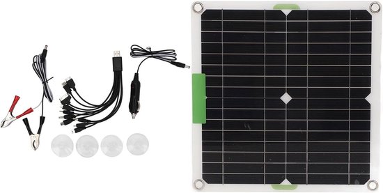 Draagbaar Zonnepaneel - Energie Oplader - Off-grid Energie - Semi-flexibel Ontwerp - 200W 12V - Zwart