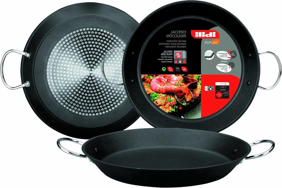 Paella Pan Kookpan Klassieke Gerechten Maken Gemaakt in Spanje 34 cm Metaal