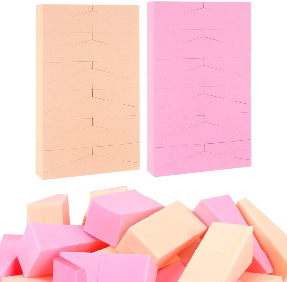 Dailygoods- Cosmetica-sponsjes 48 stuks - Latexvrij - Kleine Beauty-Blender - Make-up Spons - Geschikt voor Vloeistof/Foundation - Voor Gevoelige Huid - Make-upspons