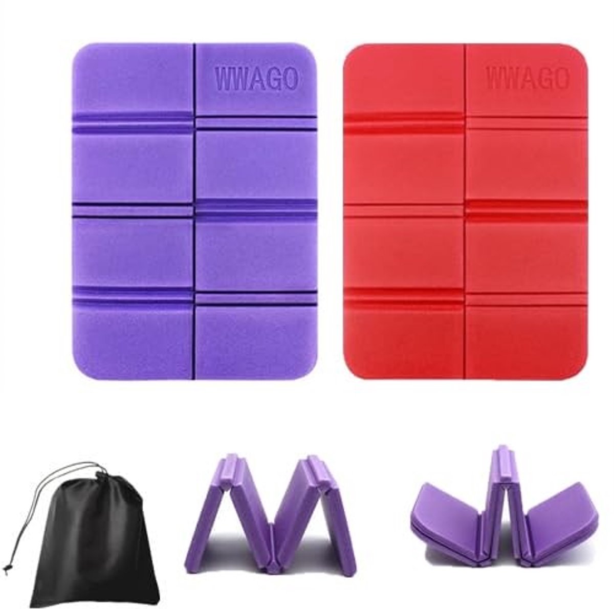 Dailygoods- Zitkussen Draagbaar - Opvouwbaar - Waterdicht - 2 Stuks - Hoge Isolatie - Inclusief Opbergzakken - Zitmat
