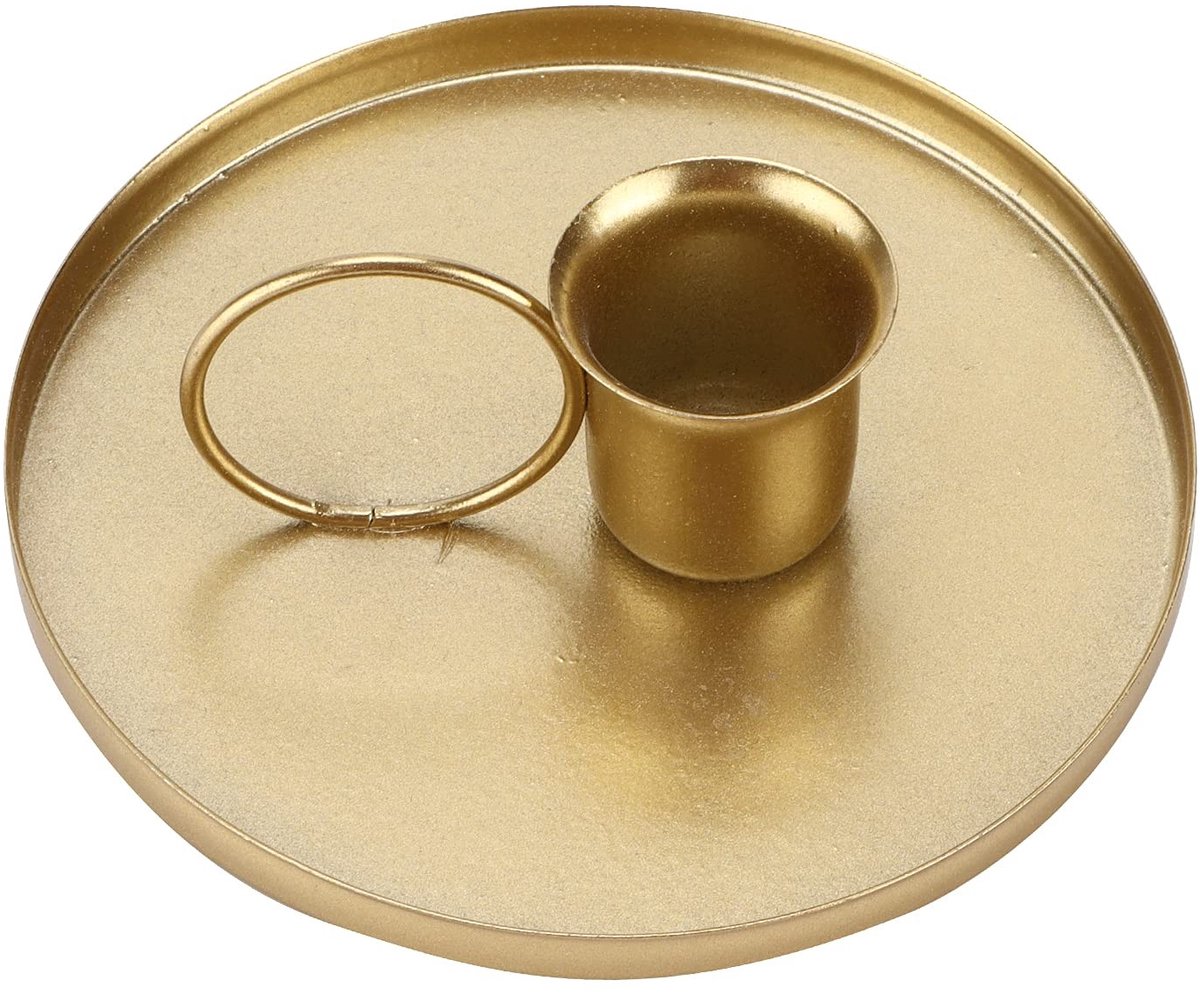 Dailygoods- Kandelaar Retro Ontwerp - Gouden Kandelaar - Tafeldecoratie - Woonkamerdecoratie - Stabiele Basis - Geschikt voor Dinerkaarsen - Kaarsenhouder