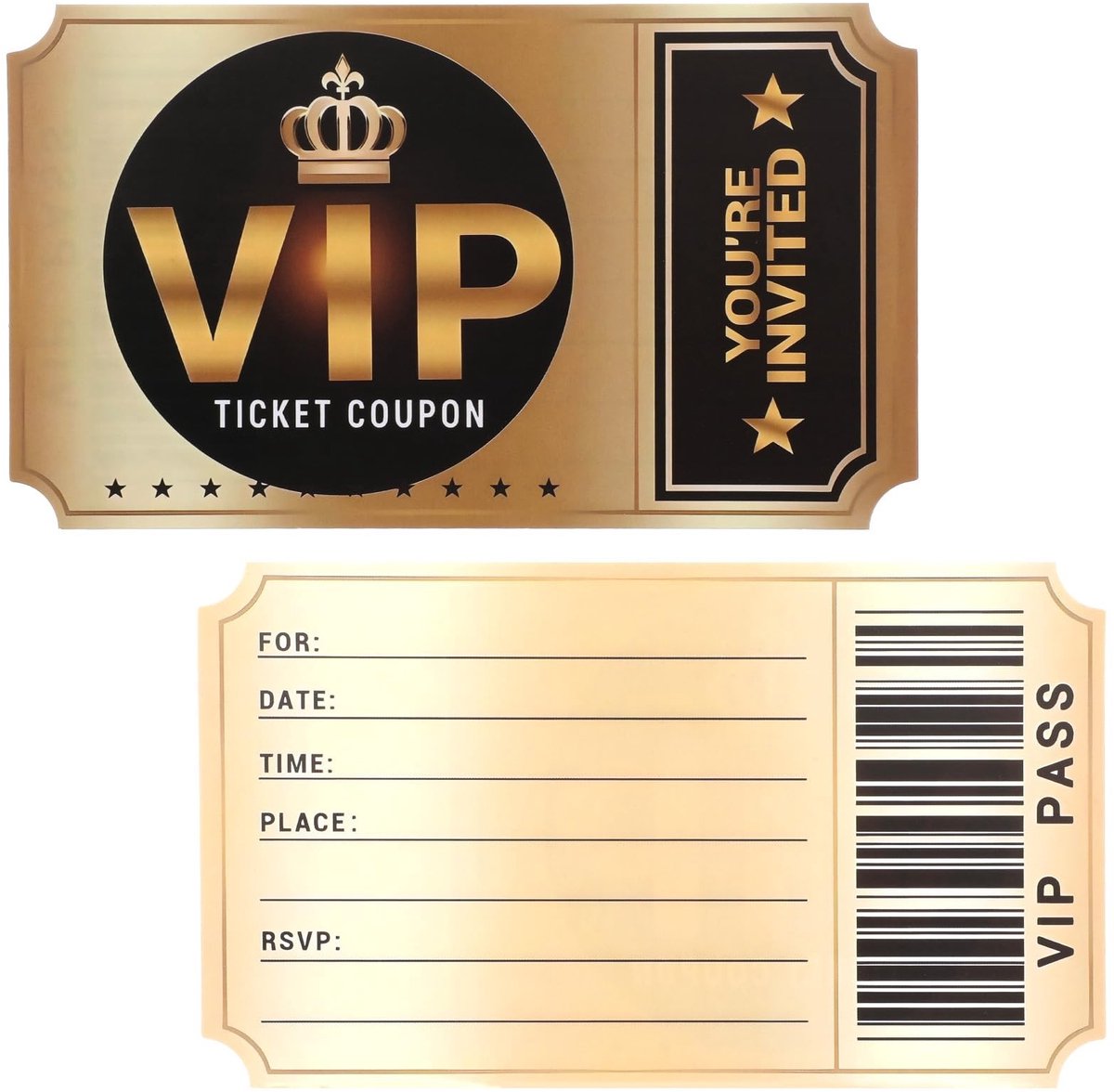 Dailygoods- Uitnodigingen VIP Feest - 20 Dubbelzijdige Uitnodigingen - Gouden Accenten - Enveloppen - Luxe Karton - Perfect voor Verjaardagen - Feestkaarten